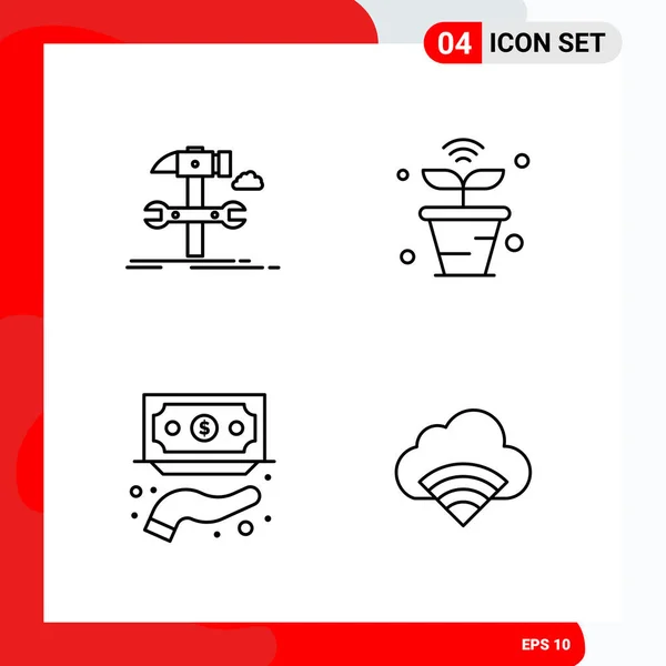 Conjunto Iconos Creativos Universales Simplemente Vector Ilustraciones Para Aplicaciones Web — Vector de stock