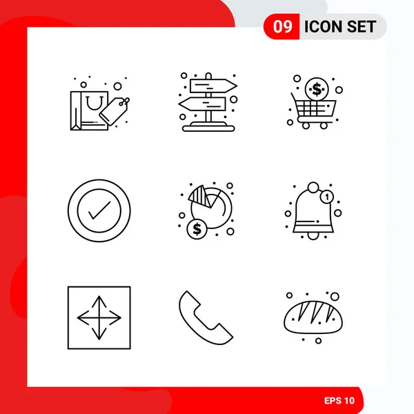 Set Dari Ikon Kreatif Universal Cukup Ilustrasi Vektor Untuk Aplikasi - Stok Vektor