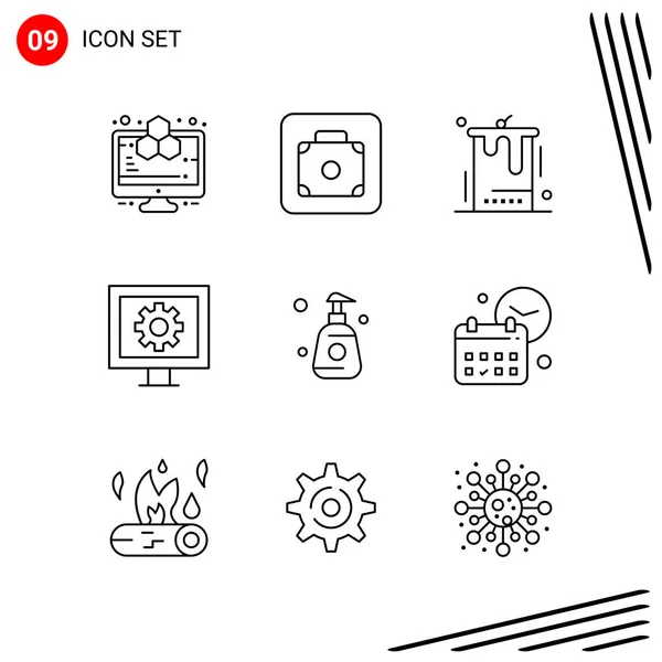 Conjunto Iconos Creativos Universales Simplemente Vector Ilustraciones Para Aplicaciones Web — Vector de stock