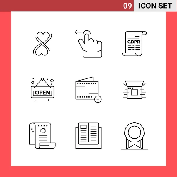 Conjunto Iconos Creativos Universales Simplemente Vector Ilustraciones Para Aplicaciones Web — Vector de stock