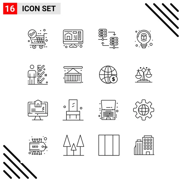 Conjunto Iconos Creativos Universales Simplemente Vector Ilustraciones Para Aplicaciones Web — Vector de stock