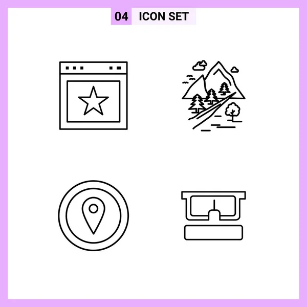 Conjunto Iconos Creativos Universales Simplemente Vector Ilustraciones Para Aplicaciones Web — Vector de stock