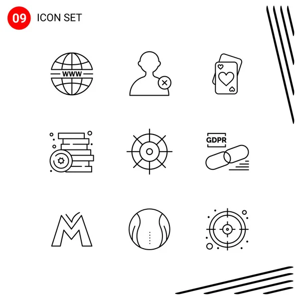 Conjunto Iconos Creativos Universales Simplemente Vector Ilustraciones Para Aplicaciones Web — Vector de stock