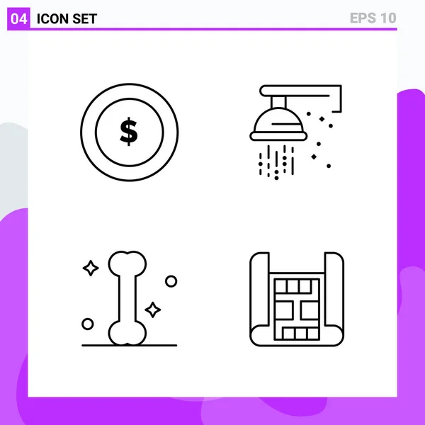 Conjunto Iconos Creativos Universales Ilustración Vectorial — Vector de stock