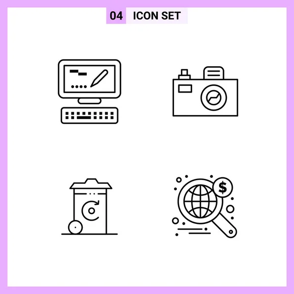 Set Universal Creative Icons Simply Vector Illustrations Web Mobile Apps — Stock Vector