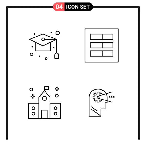 Conjunto Iconos Creativos Universales Simplemente Vector Ilustraciones Para Aplicaciones Web — Archivo Imágenes Vectoriales