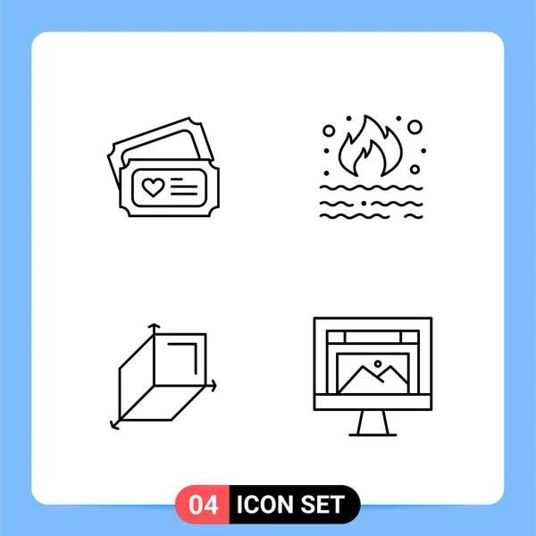 Set Universal Creative Icons Simply Vector Illustrations Web Mobile Apps — Stock Vector