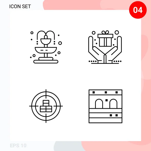 Set Universal Creative Icons Simply Vector Illustrations Web Mobile Apps — Stock Vector