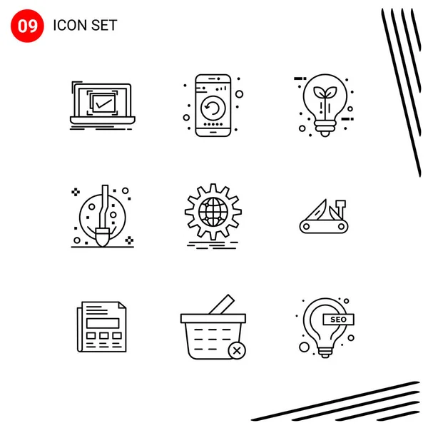 Conjunto Iconos Creativos Universales Simplemente Vector Ilustraciones Para Aplicaciones Web — Vector de stock