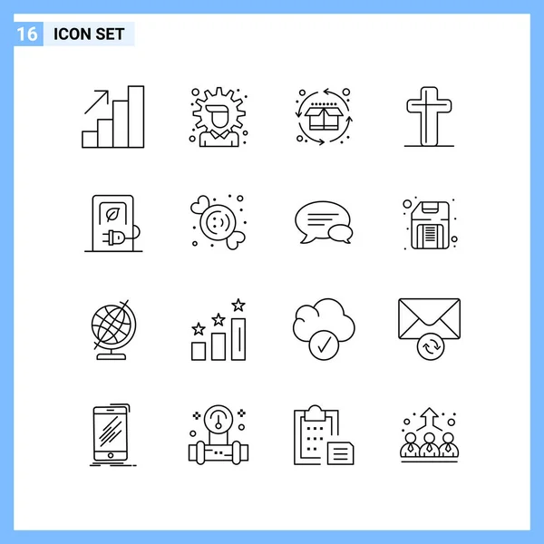 Conjunto Iconos Creativos Universales Simplemente Vector Ilustraciones Para Aplicaciones Web — Archivo Imágenes Vectoriales