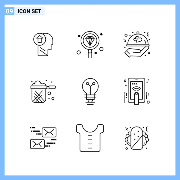 Conjunto Iconos Creativos Universales Simplemente Vector Ilustraciones Para Aplicaciones Web — Vector de stock