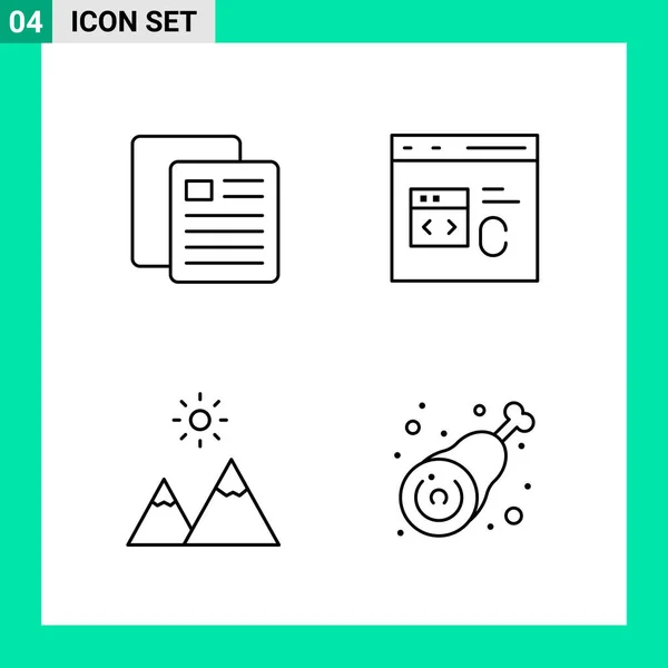 Conjunto Iconos Creativos Universales Simplemente Vector Ilustraciones Para Aplicaciones Web — Vector de stock