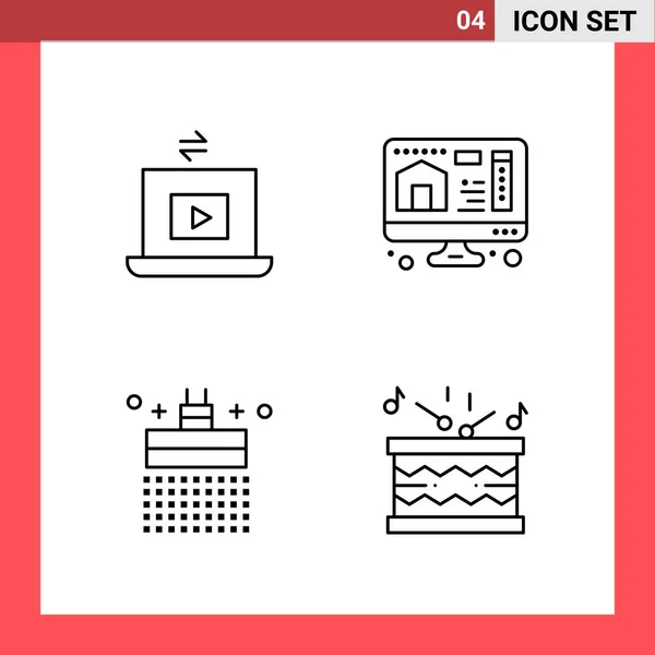 Conjunto Iconos Creativos Universales Simplemente Vector Ilustraciones Para Aplicaciones Web — Archivo Imágenes Vectoriales