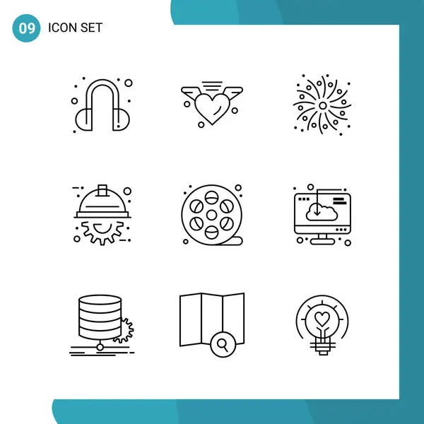 Set Universal Creative Icons Simply Vector Illustrations Web Mobile Apps — Stock Vector