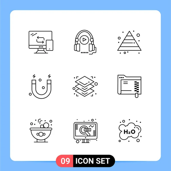 Conjunto Iconos Creativos Universales Simplemente Vector Ilustraciones Para Aplicaciones Web — Vector de stock