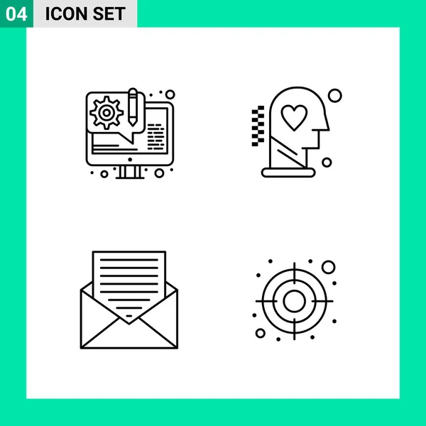 Conjunto Iconos Creativos Universales Simplemente Vector Ilustraciones Para Aplicaciones Web — Archivo Imágenes Vectoriales