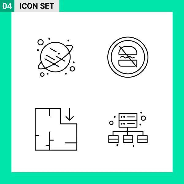 Conjunto Iconos Creativos Universales Simplemente Vector Ilustraciones Para Aplicaciones Web — Archivo Imágenes Vectoriales