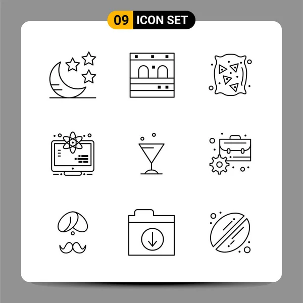 Conjunto Iconos Creativos Universales Ilustración Vectorial — Archivo Imágenes Vectoriales