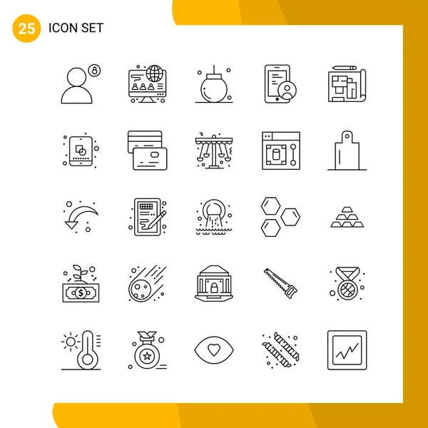 Set Universal Creative Icons Simply Vector Illustrations Web Mobile Apps — Stock Vector