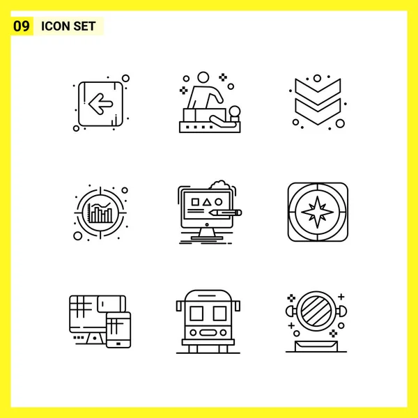 Set Universal Creative Icons Simply Vector Illustrations Web Mobile Apps — Stock Vector