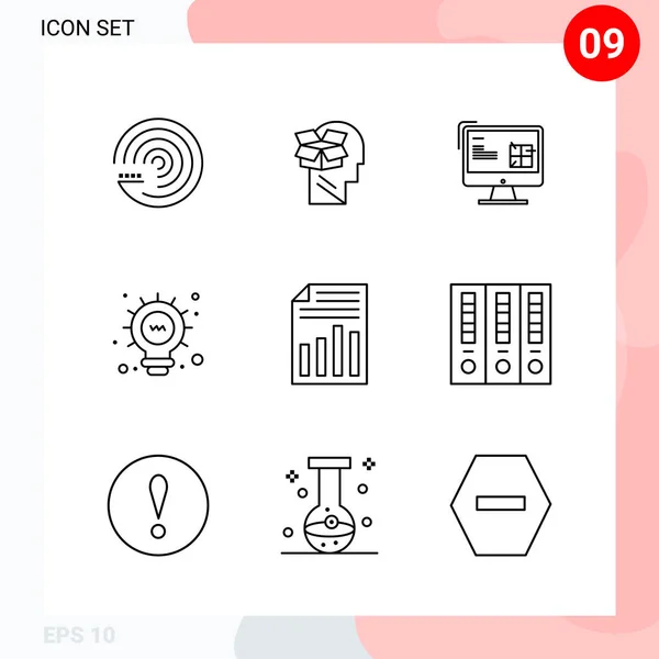 Conjunto Iconos Creativos Universales Simplemente Vector Ilustraciones Para Aplicaciones Web — Vector de stock