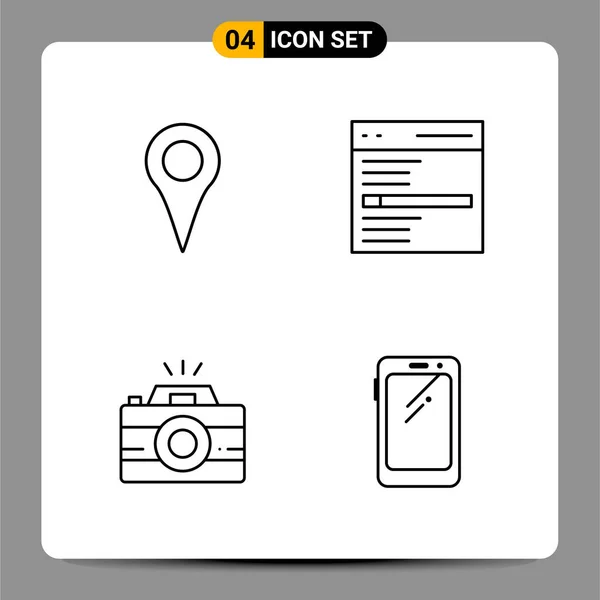 Conjunto Iconos Creativos Universales Simplemente Vector Ilustraciones Para Aplicaciones Web — Vector de stock