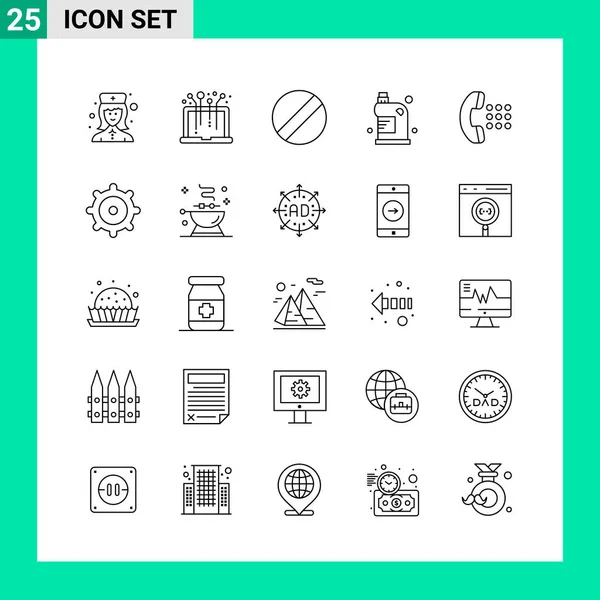 Conjunto Iconos Creativos Universales Simplemente Vector Ilustraciones Para Aplicaciones Web — Vector de stock