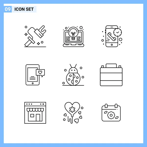 Conjunto Iconos Creativos Universales Simplemente Vector Ilustraciones Para Aplicaciones Web — Vector de stock