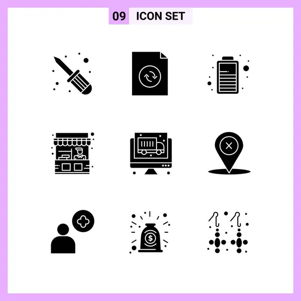 Conjunto Iconos Creativos Universales Simplemente Vector Ilustraciones Para Aplicaciones Web — Archivo Imágenes Vectoriales