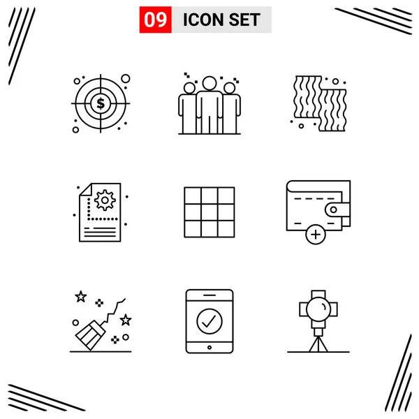 Conjunto Iconos Creativos Universales Simplemente Vector Ilustraciones Para Aplicaciones Web — Vector de stock