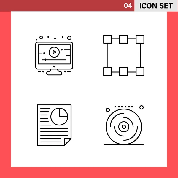 Set Universeller Kreativer Symbole Einfach Vektorillustrationen Für Web Und Mobile — Stockvektor