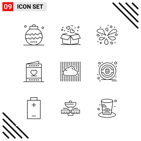 Conjunto Iconos Creativos Universales Simplemente Vector Ilustraciones Para Aplicaciones Web — Vector de stock