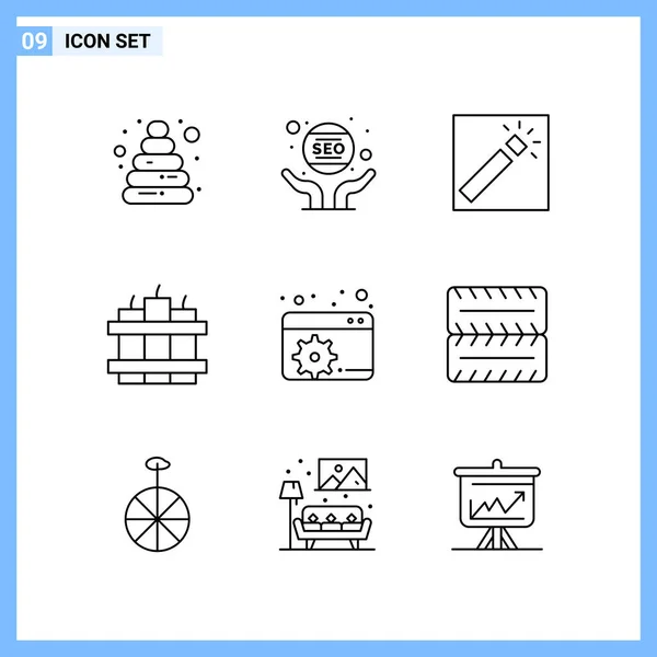 Set Universal Creative Icons Simply Vector Illustrations Web Mobile Apps — Stock Vector