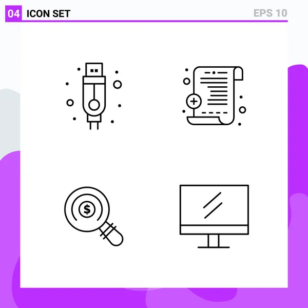 Conjunto Iconos Creativos Universales Simplemente Vector Ilustraciones Para Aplicaciones Web — Archivo Imágenes Vectoriales