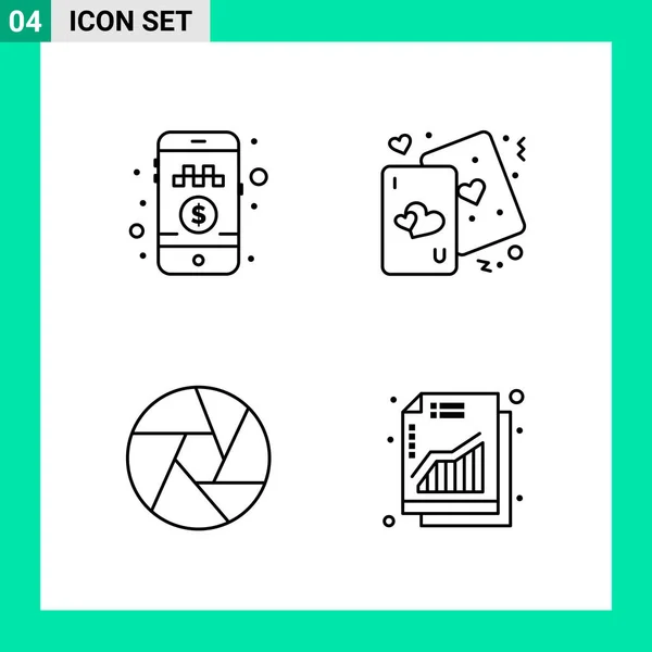 Conjunto Iconos Creativos Universales Simplemente Vector Ilustraciones Para Aplicaciones Web — Vector de stock