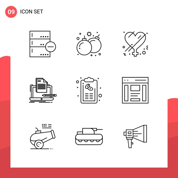 Conjunto Iconos Creativos Universales Simplemente Vector Ilustraciones Para Aplicaciones Web — Vector de stock