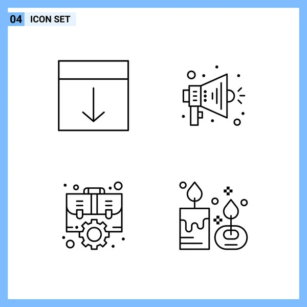 Set Universeller Kreativer Symbole Einfach Vektorillustrationen Für Web Und Mobile — Stockvektor