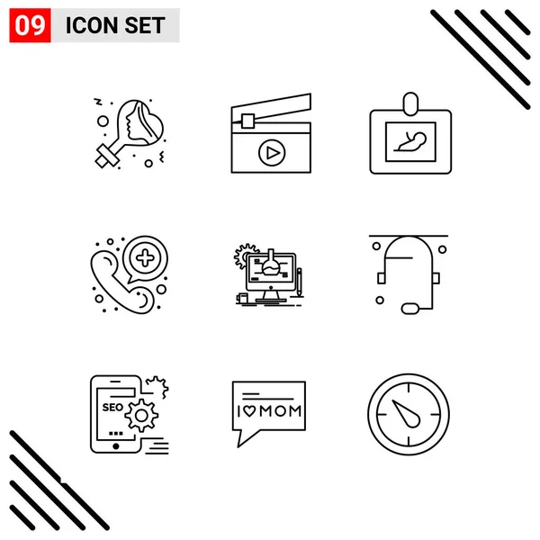 Conjunto Iconos Creativos Universales Simplemente Vector Ilustraciones Para Aplicaciones Web — Vector de stock