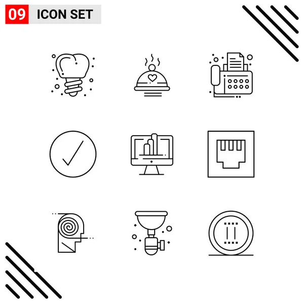 Conjunto Iconos Creativos Universales Simplemente Vector Ilustraciones Para Aplicaciones Web — Vector de stock