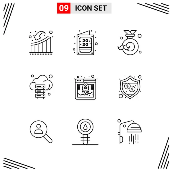 Conjunto Iconos Creativos Universales Simplemente Vector Ilustraciones Para Aplicaciones Web — Vector de stock