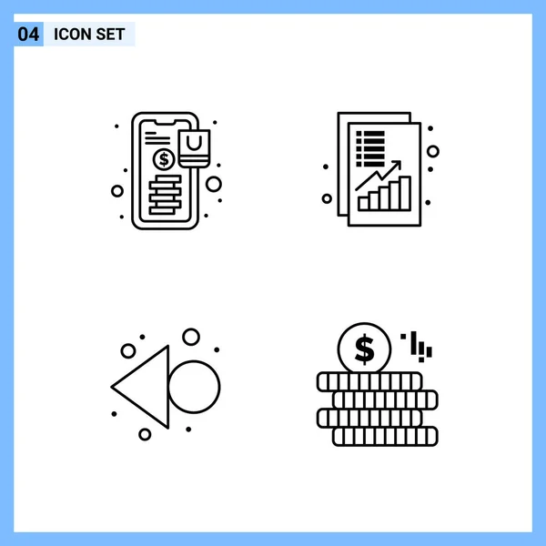 Conjunto Iconos Creativos Universales Simplemente Vector Ilustraciones Para Aplicaciones Web — Vector de stock