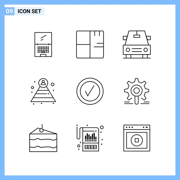 Set Universal Creative Icons Simply Vector Illustrations Web Mobile Apps — Stock Vector