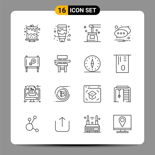 Conjunto Iconos Creativos Universales Simplemente Vector Ilustraciones Para Aplicaciones Web — Vector de stock