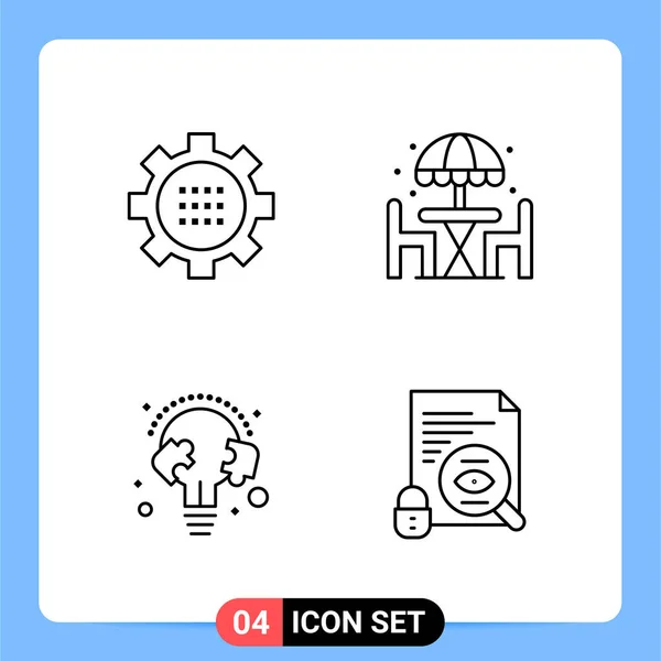 Conjunto Iconos Creativos Universales Simplemente Vector Ilustraciones Para Aplicaciones Web — Archivo Imágenes Vectoriales