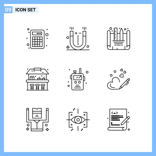 Conjunto Iconos Creativos Universales Simplemente Vector Ilustraciones Para Aplicaciones Web — Vector de stock