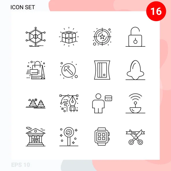 Set Universele Creatieve Iconen Vectorillustratie — Stockvector