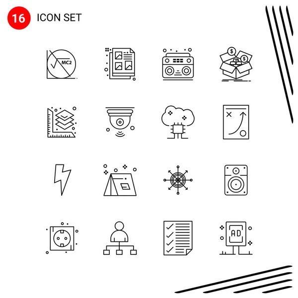 Conjunto Iconos Creativos Universales Simplemente Vector Ilustraciones Para Aplicaciones Web — Vector de stock