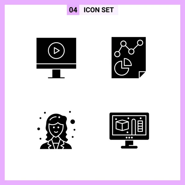 Conjunto Iconos Creativos Universales Simplemente Vector Ilustraciones Para Aplicaciones Web — Vector de stock