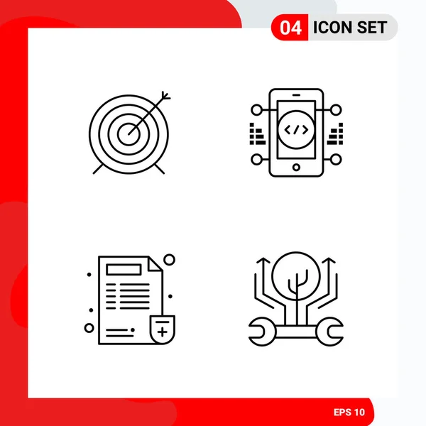 Conjunto Iconos Creativos Universales Simplemente Vector Ilustraciones Para Aplicaciones Web — Vector de stock