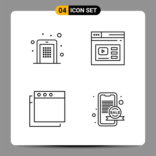 Conjunto Iconos Creativos Universales Simplemente Vector Ilustraciones Para Aplicaciones Web — Archivo Imágenes Vectoriales